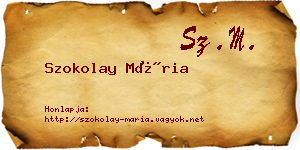 Szokolay Mária névjegykártya